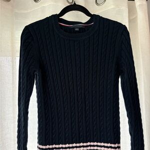 Tommy Hilfiger Women Dark Blue Cable Knit Sweater